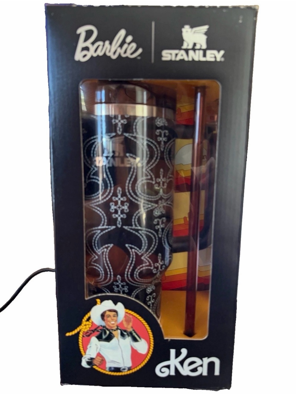 Stanley Black & White Patterned Travel Tumbler by Barbie x Ken
